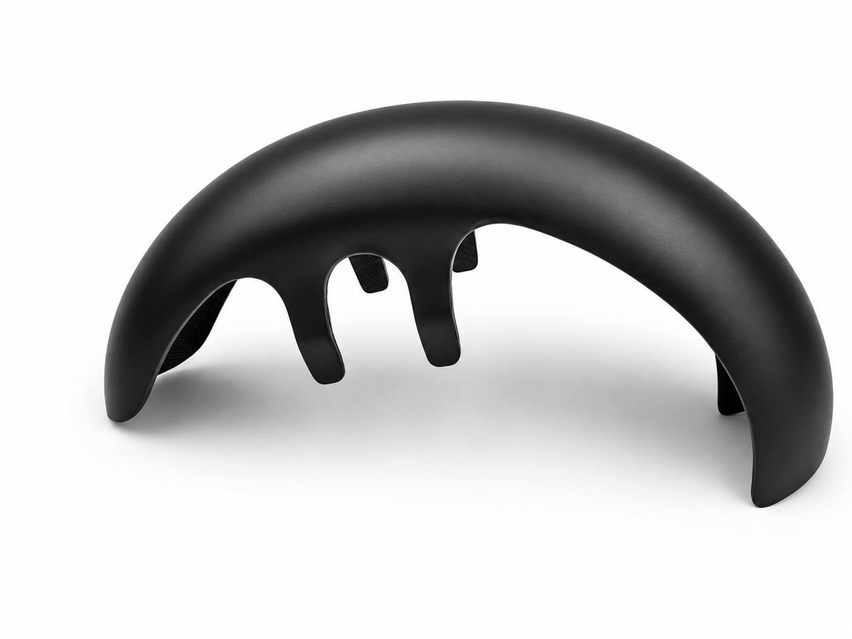 Custom 21 inch front fender installed on Victory motorcycle